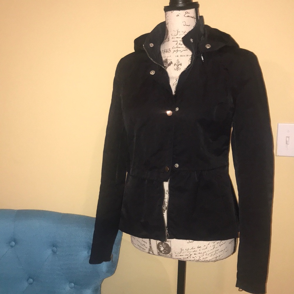Zara sleek black peacoat
